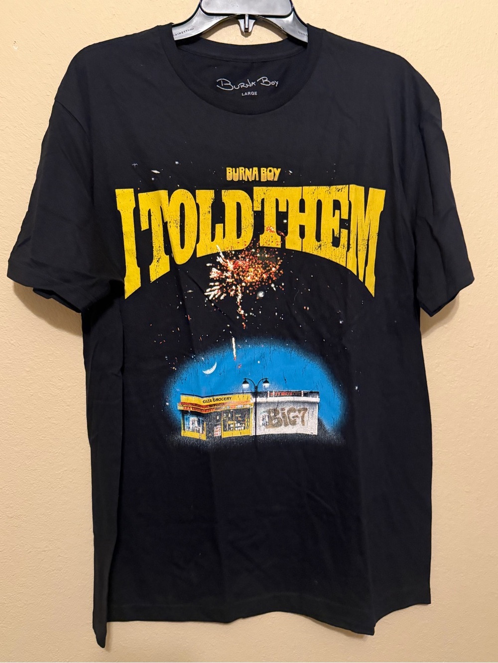 Burna Boy I Told Them Black Graphic Tour T-Shirt Men’s Large NWOT 100% Cotton